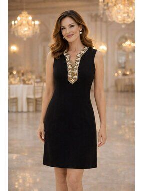 Vintage St. Andrew’s Wool Shift Dress Black  Small